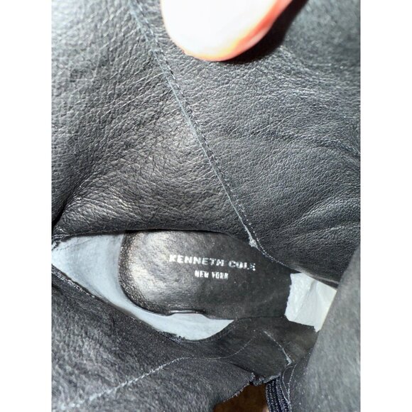 Kenneth Cole Black Fringe Lace-Up Heeled Boots Size 10 - Picture 10 of 11